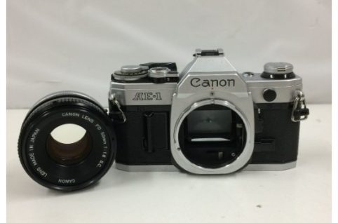 レンズ付　キヤノン CANON AE-1 ボディー+FD S.C. 50mm 1.8 フィルムカメラ