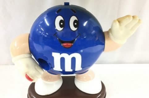 M&M's エムアンドエムズ ディスペンサー ROUND 丸型 青 日焼け・変色あり